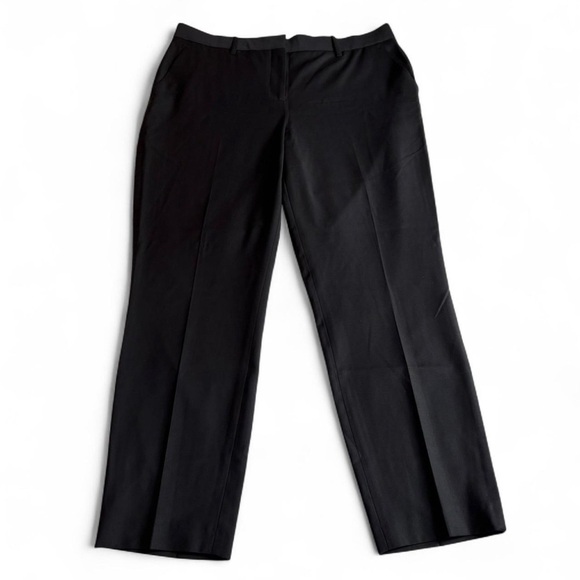 Theory Pants - Theory Trecca 2 Black Dress Pants 10 Wool Blend Mid Rise Straight Leg Career